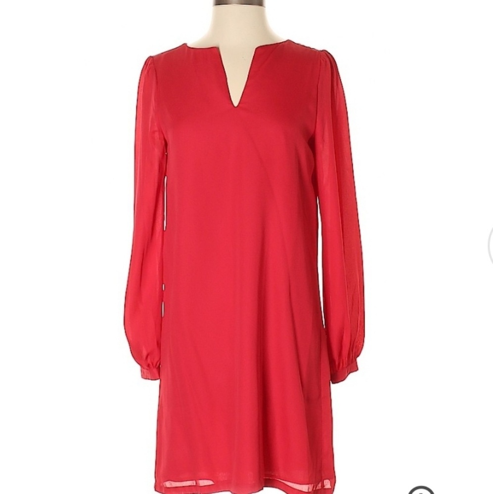 Sheer Red Tinley Road Dress
